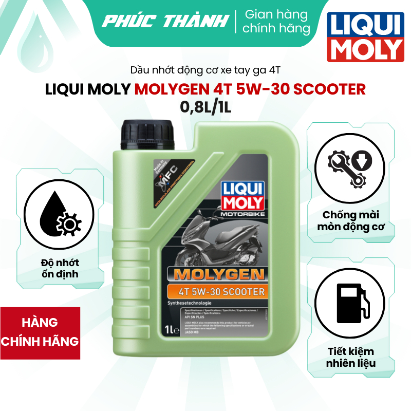 Nhớt Xe Tay Ga Cao Cấp LIQUI MOLY MOLYGEN 4T 5W30 SCOOTER 800ml/1L Sản Xuất Tại Đức - Chính Hãng