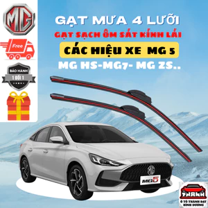 Gạt Mưa Ô Tô DÒNG XE MG5, MG Hs, MGZS ... 4 Lưỡi Gạt Silicon Ôm Sát Kính Lái Gạt Sạch Êm. 4L
