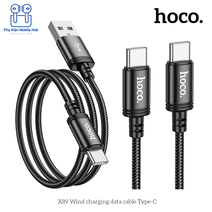 Cáp Sạc Nhanh Type-C Hoco 60W / 3A USB to Type-C – Dây Bền, Sạc Ổn Định – Dây Sạc Type-C