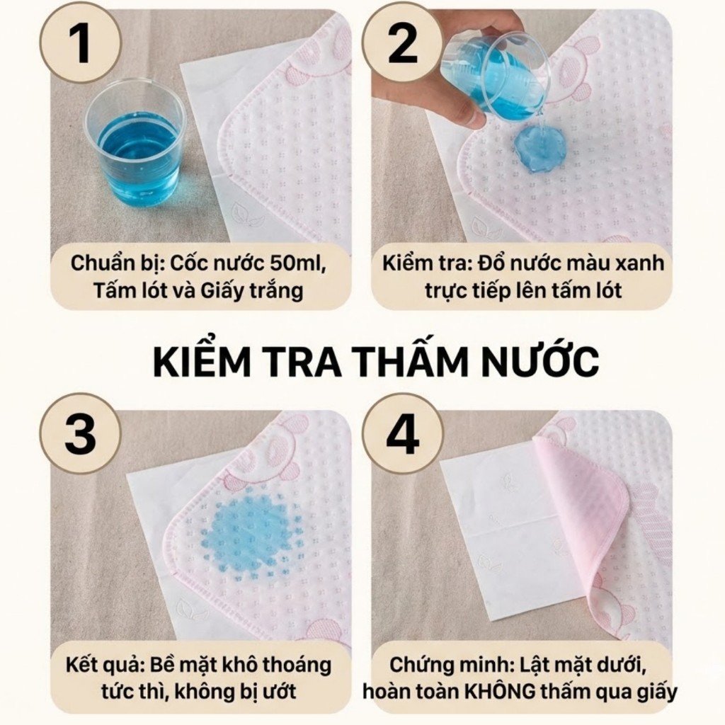 Tấm Lót Chống Thấm Babi1 4 Lớp Cotton 80x60cm Cao Cấp - Lót Sản Dịch Đi Sinh, Thay Tã Và Người Già