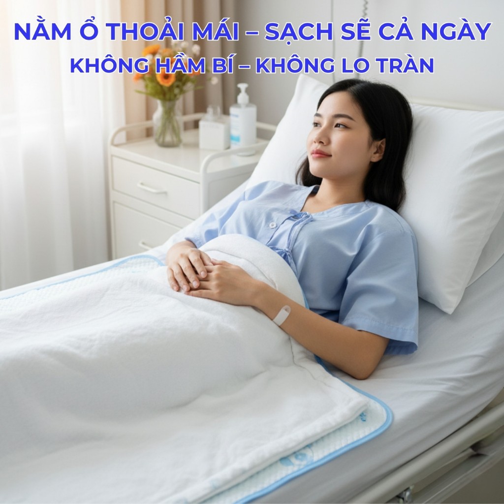 Tấm Lót Chống Thấm Babi1 4 Lớp Cotton 80x60cm Cao Cấp - Lót Sản Dịch Đi Sinh, Thay Tã Và Người Già