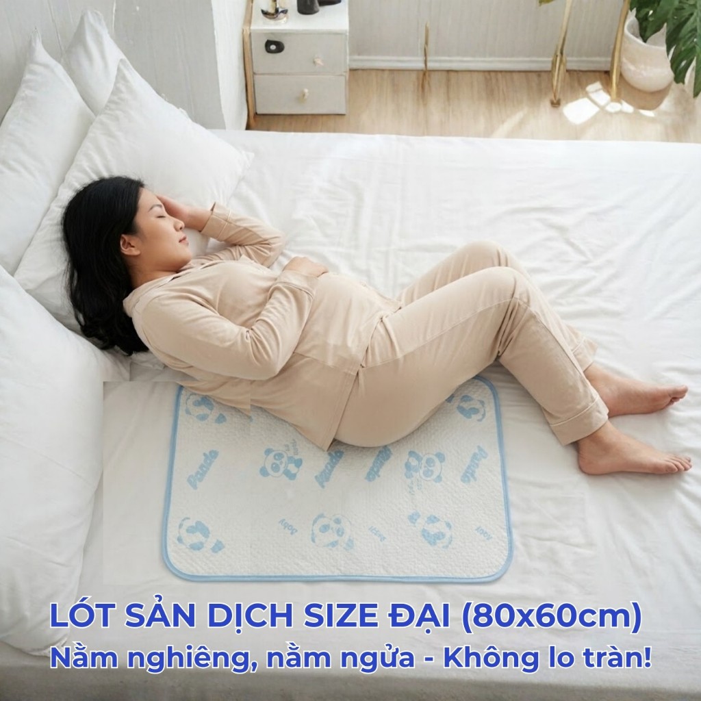 Tấm Lót Chống Thấm Babi1 4 Lớp Cotton 80x60cm Cao Cấp - Lót Sản Dịch Đi Sinh, Thay Tã Và Người Già