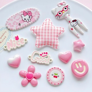 [NEW TREND 2026] Set charm gắn dép : Set DĨA mèo HELLO KITTY- Set charm hồng kute