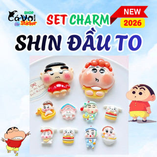 [NEW TREND 2026] Set charm gắn dép : Set Shin đầu to - 2 charm to & 8 charm nhỏ