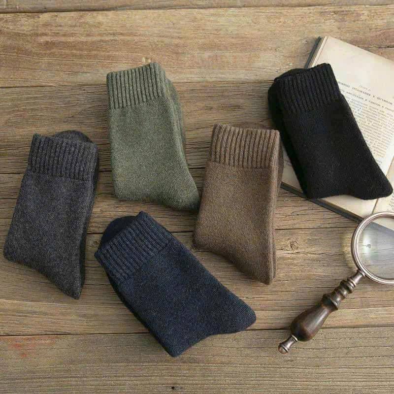 Set 5 Đôi Tất Nam Cotton Khử Mùi, Vớ Nam Cổ Trung Dày Dặn Co Giãn 4 Chiều Kháng Khuẩn