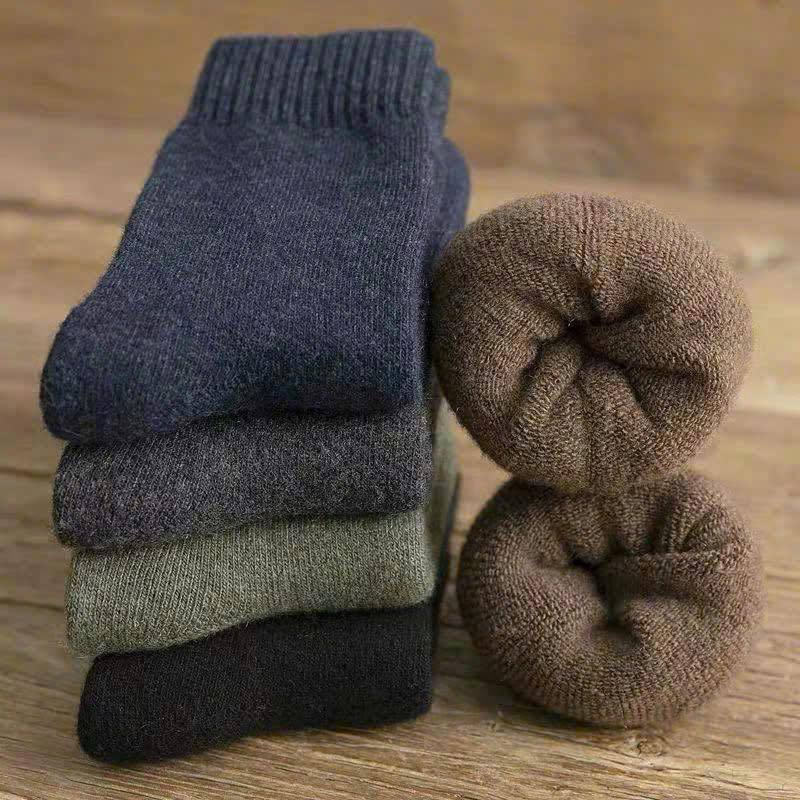 Set 5 Đôi Tất Nam Cotton Khử Mùi, Vớ Nam Cổ Trung Dày Dặn Co Giãn 4 Chiều Kháng Khuẩn