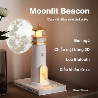Đèn ngủ - Chiếu hình mặt trăng 3D - kèm loa Blutooth - Decor phòng, làm quà tặng | Moonlit Beacon