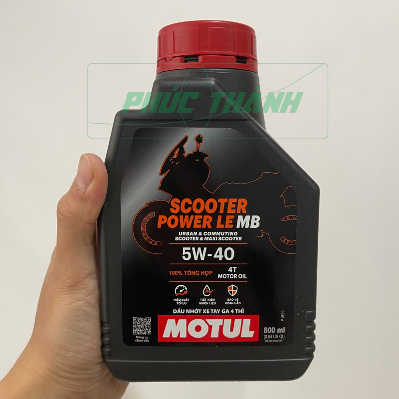 Dầu Nhớt Tổng Hợp Toàn Phần Xe Tay Ga MOTUL SCOOTER POWER LE 5W40 800ml/1L - Chính Hãng