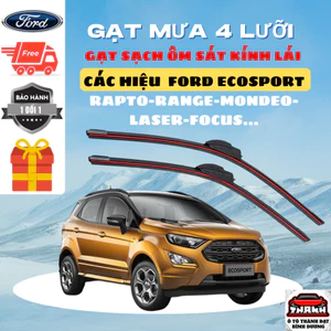 Gạt Mưa Ô Tô FORD ECOSPORT, RANGER, RAPTOR TRANSIT, EVEREST, TERRITORY, FIESTA...Silicon 4 Lưỡi. 4L