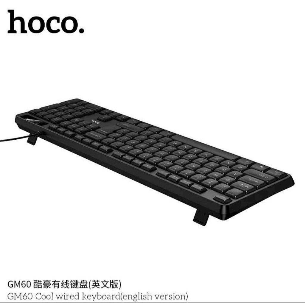 Bàn phím máy tính có dây hoco GM60. đầu cắm USB