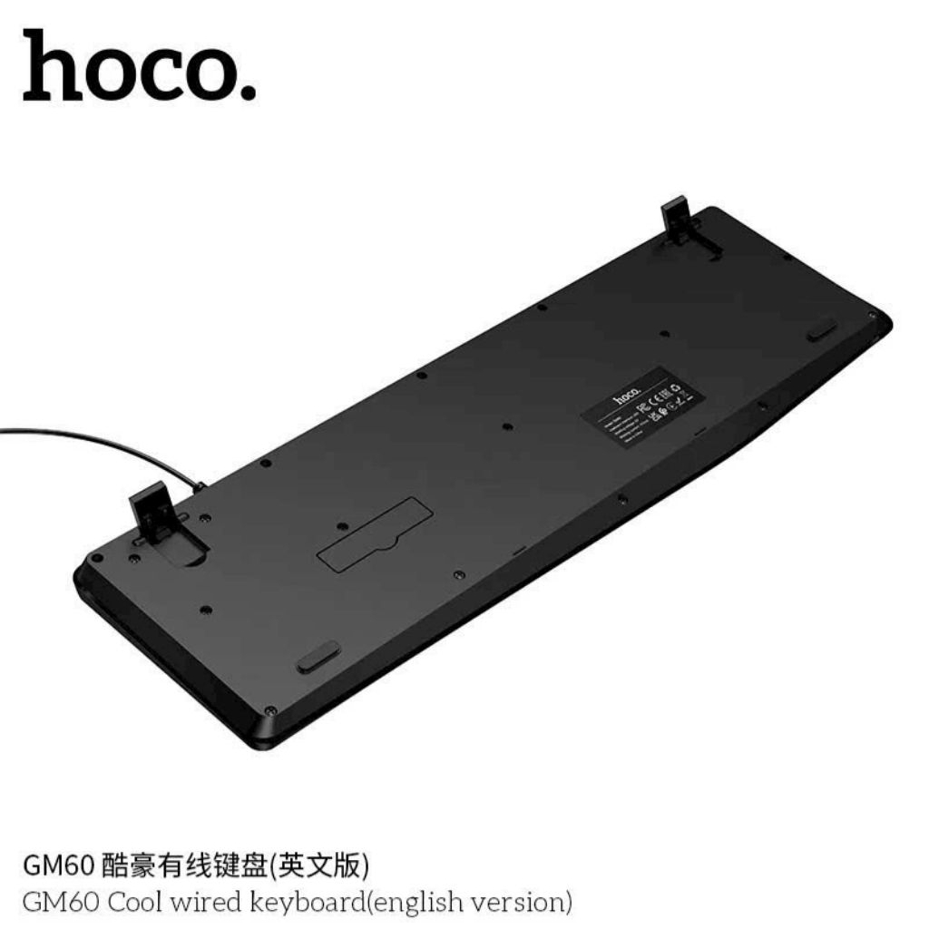 Bàn phím máy tính có dây hoco GM60. đầu cắm USB