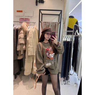 •𝙆𝙞𝙣𝙜𝙨𝙝𝙤𝙥𝙗𝙚𝙖𝙪𝙩𝙮•Áo Nỉ Kẻ Búp Bê Fom Thụng QC