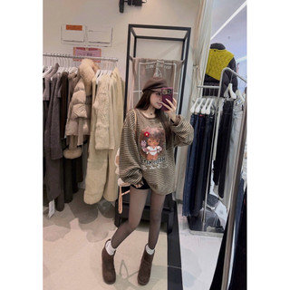 •𝙆𝙞𝙣𝙜𝙨𝙝𝙤𝙥𝙗𝙚𝙖𝙪𝙩𝙮•Áo Nỉ Kẻ Búp Bê Fom Thụng QC