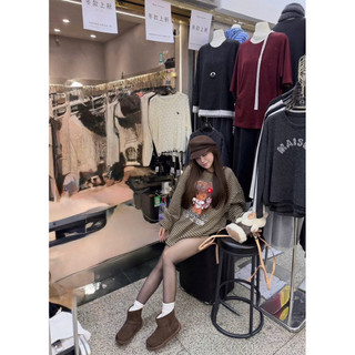 •𝙆𝙞𝙣𝙜𝙨𝙝𝙤𝙥𝙗𝙚𝙖𝙪𝙩𝙮•Áo Nỉ Kẻ Búp Bê Fom Thụng QC