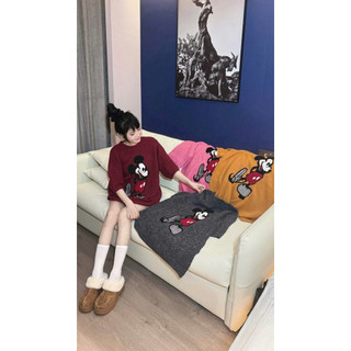 [Về Sẵn]•𝙆𝙞𝙣𝙜𝙨𝙝𝙤𝙥𝙗𝙚𝙖𝙪𝙩𝙮•Áo Phông Len Mickey Tay Lửng QC