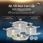Bộ nồi inox 5 lớp - 4 món cao cấp KUCHEN (LFGB) KU3326 I Bảo hành 10 Năm — ảnh 2