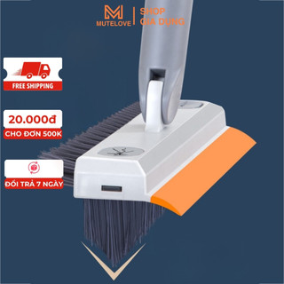 Cây Chà Sàn Nhà Tắm Đầu Chữ V Đa Năng 3 Trong 1 Chổi Cọ Sàn Gạt Nước Xoay 120 Độ Thông Minh, Cán Dài
