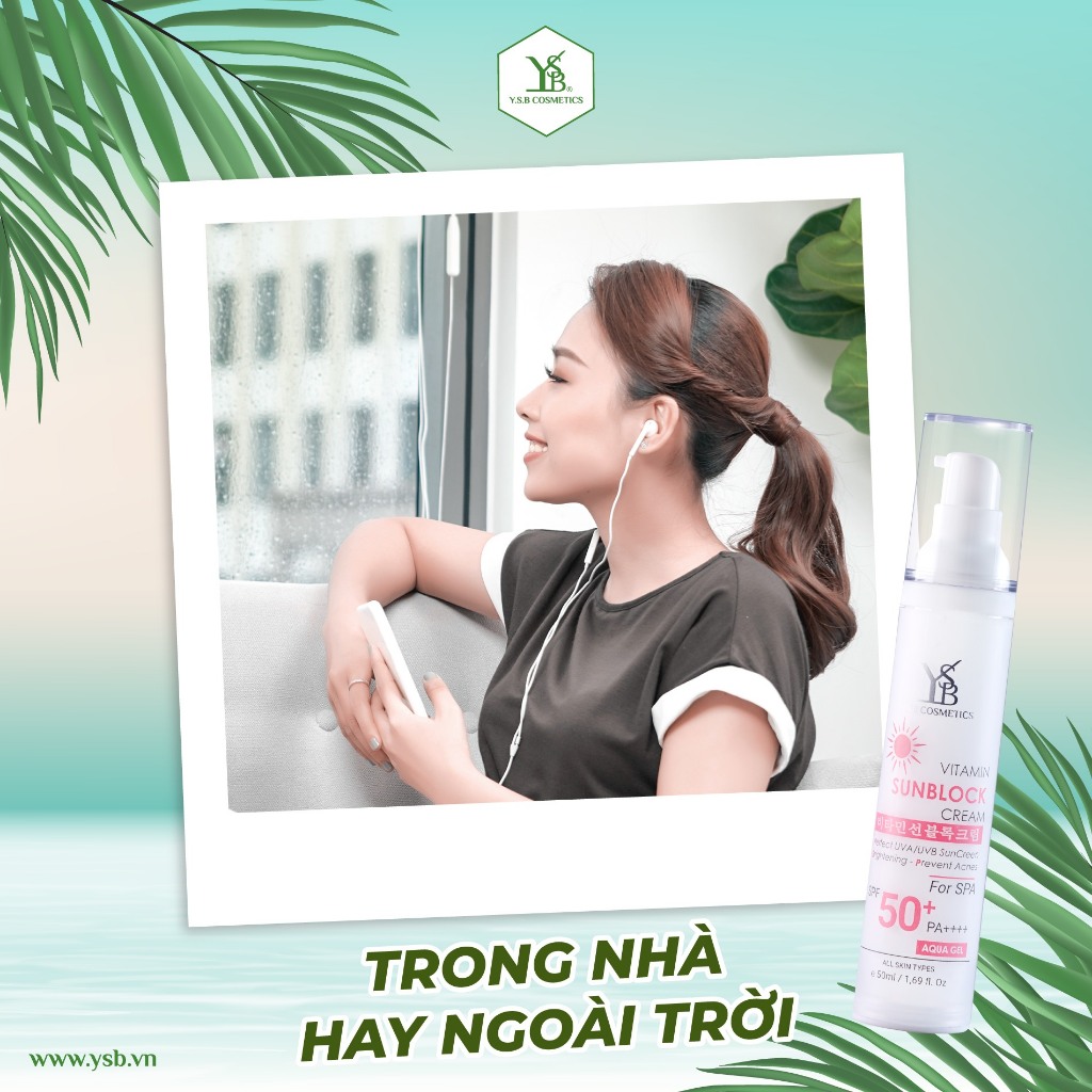 Kem Chống Nắng Vitamin YSB SPF50+/PA++++ - Nâng Tone, Kiềm Dầu, Chống Ánh Sáng Xanh (50ml)
