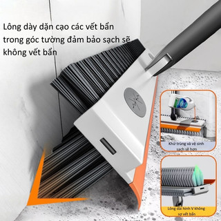 Cây Chà Sàn Nhà Tắm Đầu Chữ V Đa Năng 3 Trong 1 Chổi Cọ Sàn Gạt Nước Xoay 120 Độ Thông Minh, Cán Dài