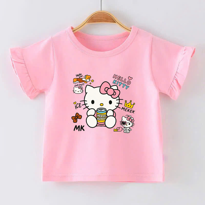 👕 Áo Thun Bé Gái mềm mịn thoáng mát in hình dễ thương 👕 AT437