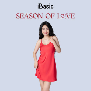 [SEASON OF LOVE] Đầm ngủ Váy ngủ 2 dây lụa satin màu đỏ gợi cảm iBasic 7916