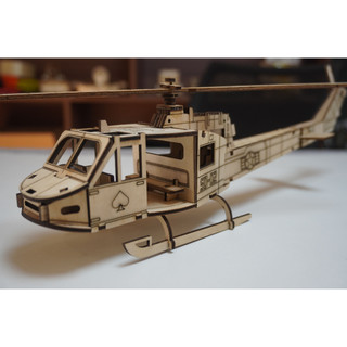 HDLaser Mô Hình Máy Bay Gỗ DIY Lắp Ghép 3D – Puzzle Gỗ Trang Trí Bàn Làm Việc Desk Decor HDF005(30x20x10cm)