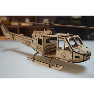HDLaser Mô Hình Máy Bay Gỗ DIY Lắp Ghép 3D – Puzzle Gỗ Trang Trí Bàn Làm Việc Desk Decor HDF005(30x20x10cm)