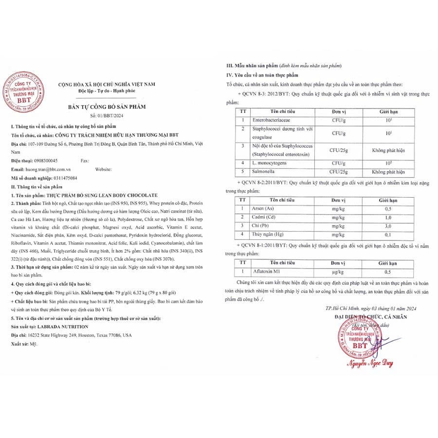 10 Gói Lean Body Bữa Ăn Thay Thế Dinh Dưỡng 79GRAM - KEYGYM