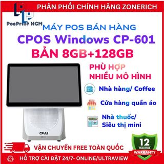 [WINDOW- 8GB+128GB] Máy POS bán hàng WINDOW CPOS 601 8GB+128GB, màn 15.6 inch, thế hệ GEN3, BH chính hãng 12 tháng,