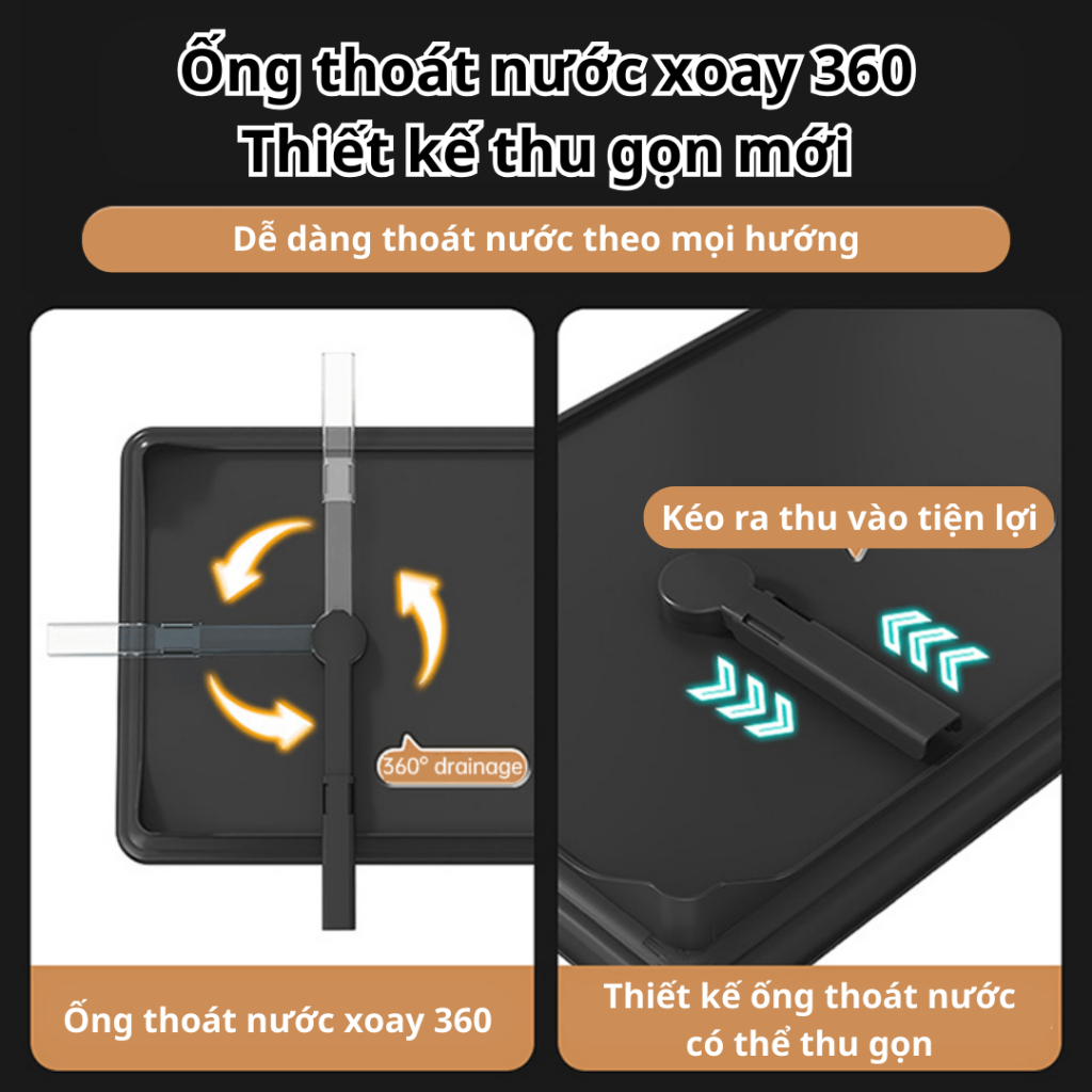 Kệ bát 2 tầng đa dụng cho bếp, thép carbon cứng cáp, úp chén bát tiện lợi tích hợp khay hứng nước