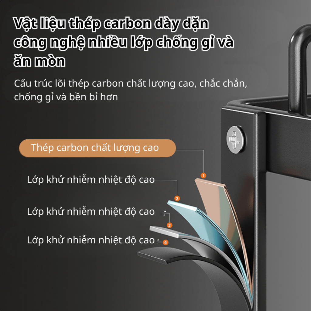 Kệ bát 2 tầng đa dụng cho bếp, thép carbon cứng cáp, úp chén bát tiện lợi tích hợp khay hứng nước