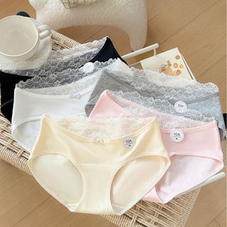 Quần lót cotton cao cấp viền ren sang trọng xinh xắn đáy lót 2 lớp kháng khuẩn khử mùi DEVARI L5310