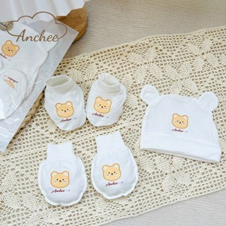 Set Mũ Bao Tay Bao Chân Sơ Sinh Chất Peptit Cao Cấp Anchee | Mềm Mại, Kháng Khuẩn, An Toàn Cho Bé 0–6 Tháng