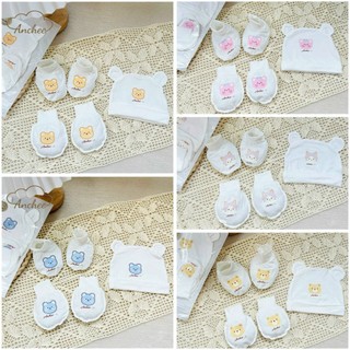 Set Mũ Bao Tay Bao Chân Sơ Sinh Chất Peptit Cao Cấp Anchee | Mềm Mại, Kháng Khuẩn, An Toàn Cho Bé 0–6 Tháng