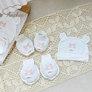 Set Mũ Bao Tay Bao Chân Sơ Sinh Chất Peptit Cao Cấp Anchee | Mềm Mại, Kháng Khuẩn, An Toàn Cho Bé 0–6 Tháng