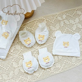 Set Mũ Bao Tay Bao Chân Sơ Sinh Chất Peptit Cao Cấp Anchee | Mềm Mại, Kháng Khuẩn, An Toàn Cho Bé 0–6 Tháng