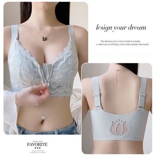 Áo lót nữ chống giãn ngực - Thu gọn mỡ nách, định hình dáng, chất ren thoáng khí, thiết kế khóa kéo phía trước.
