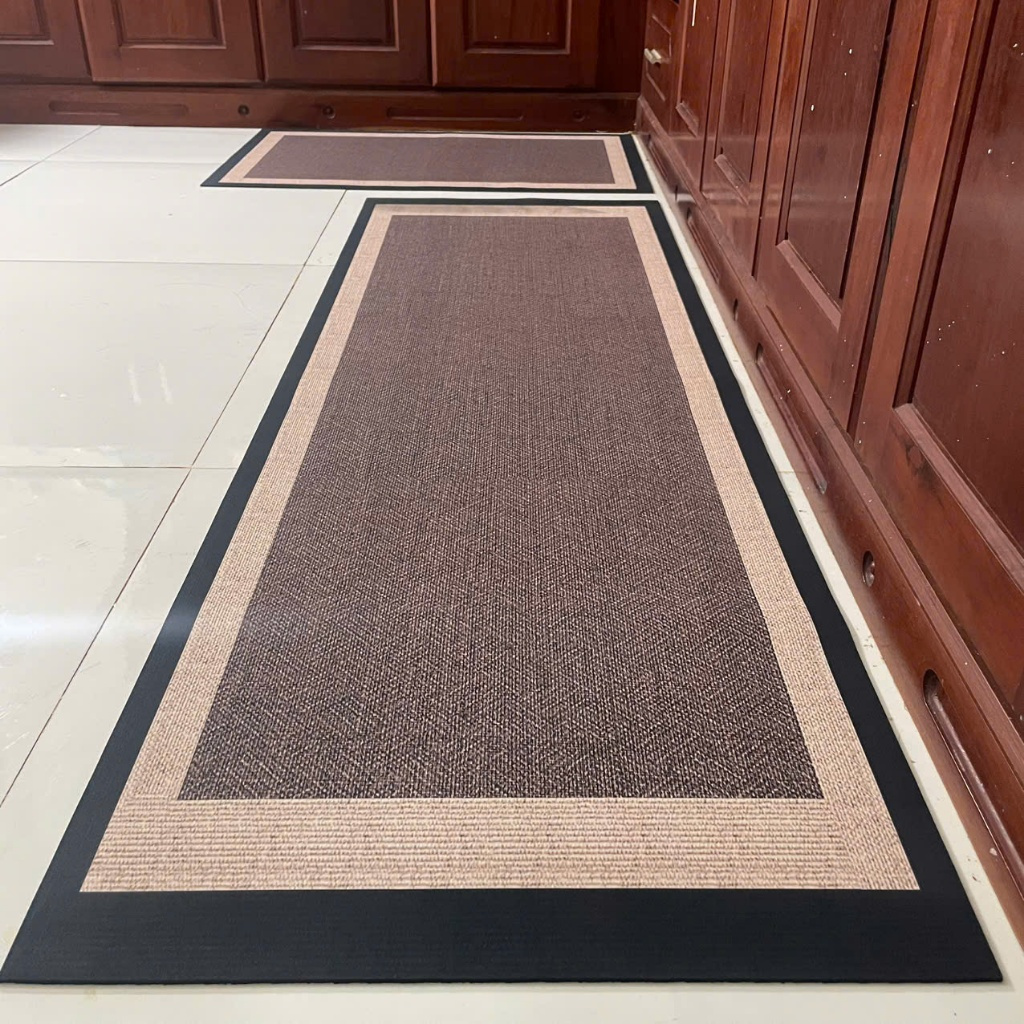 Thảm Bếp Cao Cấp Chống Trượt, Thảm Nhà Bếp Silicon bộ 2 Thấm Nước 45X70 VÀ 45x120 cm D1986