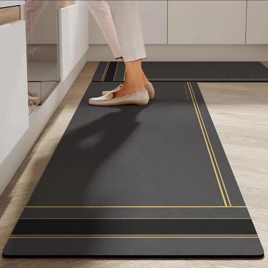 Thảm Bếp Cao Cấp Chống Trượt, Thảm Nhà Bếp Silicon bộ 2 Thấm Nước 45X70 VÀ 45x120 cm D1986