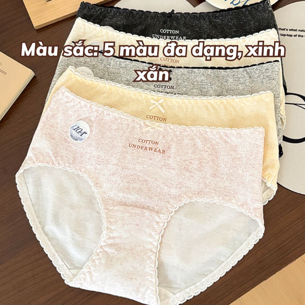 Quần lót nữ cotton kháng khuẩn thoáng khí co giãn linh hoạt viền quần bèo xinh xắn cute LANIXA L5210