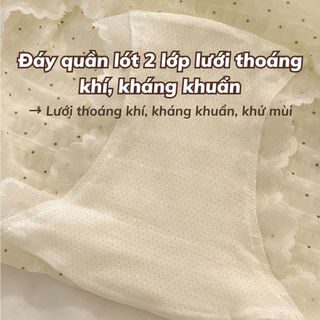 Quần lót nữ lụa cao cấp sang trọng mềm mại viền ren cute đáy lót lưới thoáng khí kháng khuẩn L5904