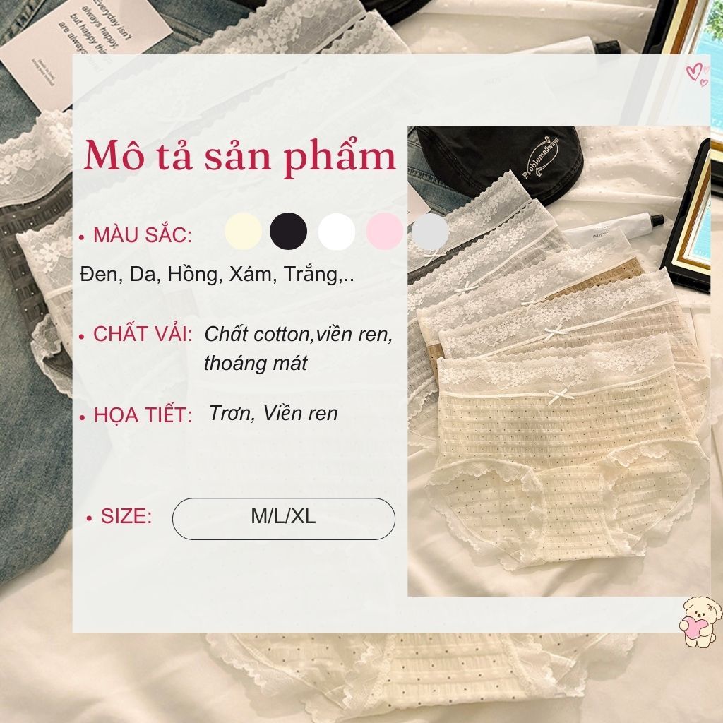 Quần lót nữ lụa xốp cao cấp mềm mại sang trọng tạo cảm giác dễ chịu họa tiết chấm bi LANIXA L5904