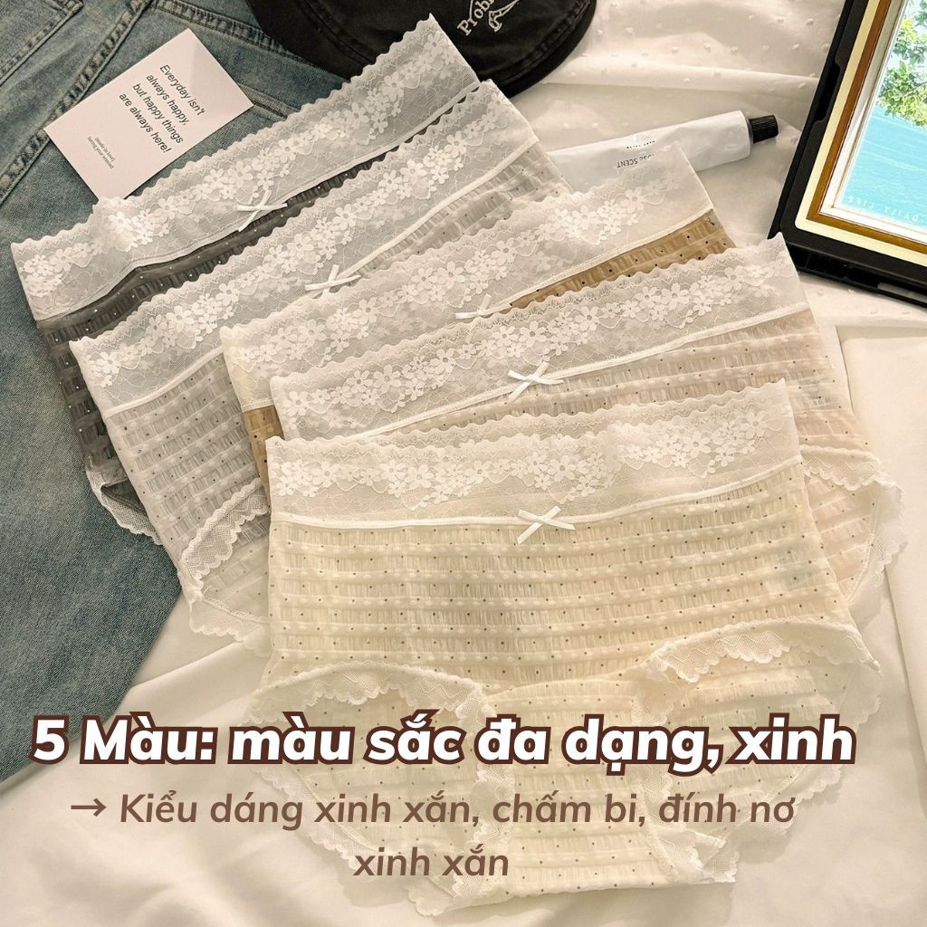 Quần lót nữ lụa xốp cao cấp mềm mại sang trọng tạo cảm giác dễ chịu họa tiết chấm bi LANIXA L5904