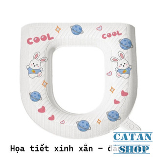 Đệm Lót Nắp Bồn Cầu Nhà Vệ Sinh Hình Hoạt Tiết Kháng Khuẩn Chống Thấm Nước Sạch Sẽ An Toàn-GD978-LotBonCau
