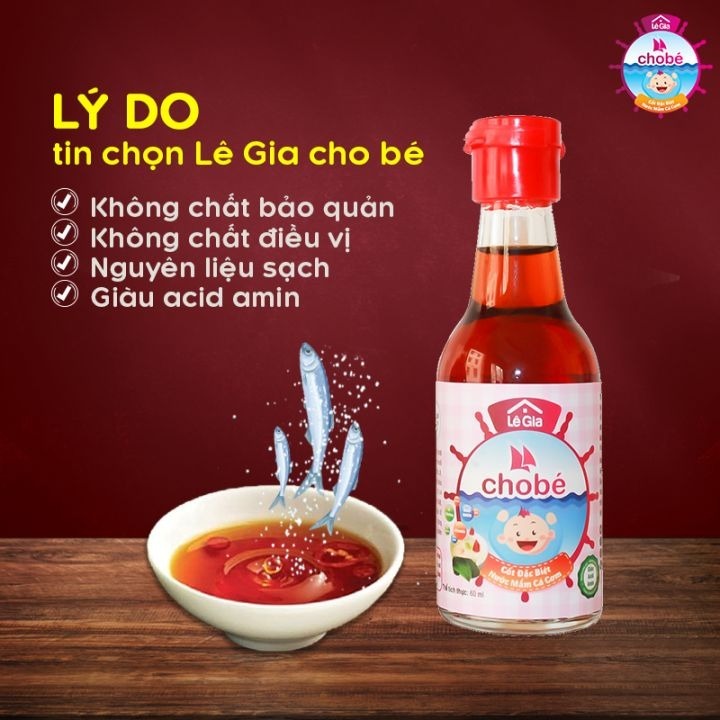 Nước Mắm Ăn Dặm Cho Bé Lê Gia Nước Mắm Cá Cơm Nhạt Muối