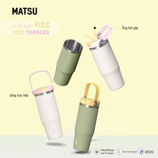 Ly Giữ Nhiệt FIZZ MATSU 960ml – Quai Xách Tiện Lợi, Chất Liệu PP/PE, Silicone, Hai Chế Độ Uống