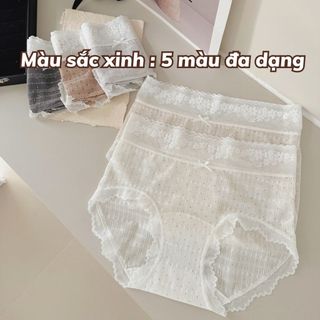 Quần lót nữ lụa cao cấp sang trọng mềm mại viền ren cute đáy lót lưới thoáng khí kháng khuẩn L5904