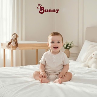Bộ cộc cổ trụ bé trai cao cấp Bunnybaby chất tăm Hàn mềm mịn size 3-24 tháng
