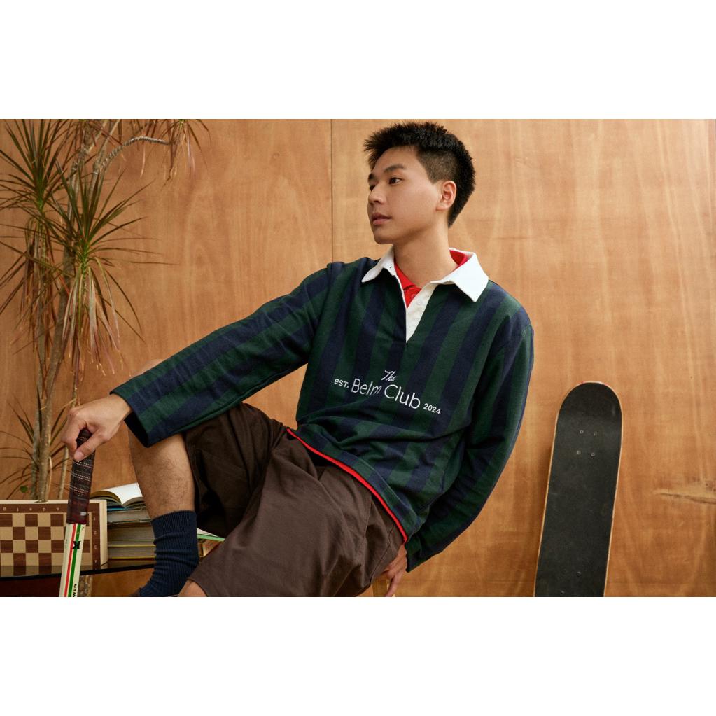 Áo ruby kẻ dọc thêu Belm.something | BigBuy360 - bigbuy360.vn