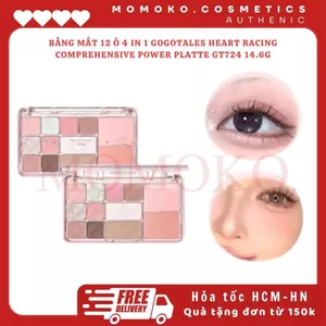 Bảng phấn mắt má tạo khối 12 ô 4 in 1 Gogotales Heart Racing nhũ sáng mịn GT724 14.6g